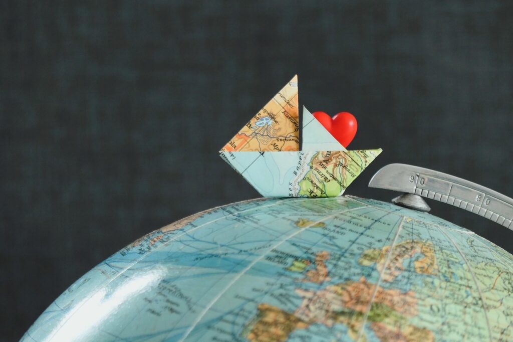 globe, ship, exploration, to travel, heart, adventure, nature, world, explore, vacation, sea, water, wedding, sail, world travel, vacations, plane, coupon, wanderlust